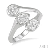 1/3 ctw Lovebright Interlocked Mixed Shape Mounts Round Cut Diamond Fashion Ring in 10K White Gold