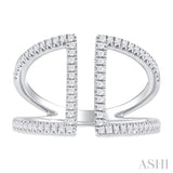 1/3 Ctw Geometric Wide Split Lightweight Round Cut Diamond Open Fashion Ring in 10K White Gold