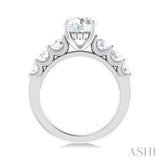 1 1/10 Ctw Round Shape Round Cut Diamond Semi Mount Engagement Ring in 14K White Gold