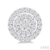 1/5 Ctw Double Halo Round Shape Petite Round Cut Diamond Fashion Stud Earring in 10K White Gold