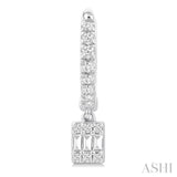 1/3 ctw Petite Rectangle Shape Fusion Diamond Fashion Huggies in 10K White Gold