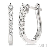 1/4 Ctw Journey Hoop Earrings in 14K White Gold