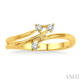 1/10 Ctw Round Cut Diamond Ring in 10K Yellow Gold