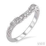 1/10 Ctw Round Cut Diamond Wedding Band in 14K White Gold