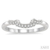 1/10 Ctw Round Cut Diamond Wedding Band in 14K White Gold