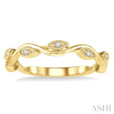 1/20 Ctw Marquise Shape Round Cut Diamond Stackable Band in 14K Yellow Gold