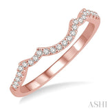 1/6 ctw Triple Arch Round Cut Diamond Wedding Band in 14K Rose Gold