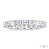 2 1/10 Ctw East-West Set Emerald Cut Diamond Eternity Wedding Band in 14K White Gold