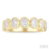 2 Ctw 7-Stone Bezel Set Oval Cut Diamond Fashion Band in 14K Yellow Gold
