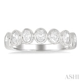 1 Ctw 7-Stone Bezel Set Oval Cut Diamond Fashion Band in 14K White Gold