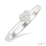 1/10 Ctw Lovebright Petite Heart Shape Round Cut Diamond Fashion Ring in 10K Yellow and White Gold