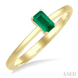 5x3 MM Octagon shape Emerald Precious Solitaire Ring in 14K Yellow Gold