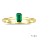 5x3 MM Octagon shape Emerald Precious Solitaire Ring in 14K Yellow Gold
