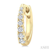 1/4 Ctw Graduated Round Cut Diamond Fashion Huggies in 14K Yellow Gold