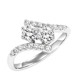 1/2 Carat Diamond Two Stone Ring in 14K White Gold