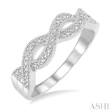 Silver Infinity Shape Diamond Ring