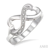 Silver Infinity Heart Shape Diamond Ring