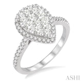 Pear Shape Lovebright Bridal Diamond Engagement Ring