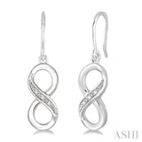 Silver Infinity Shape Diamond Earrings