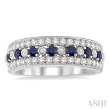 Gemstone & Diamond Wedding Band