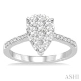 Pear Shape Lovebright Bridal Diamond Engagement Ring