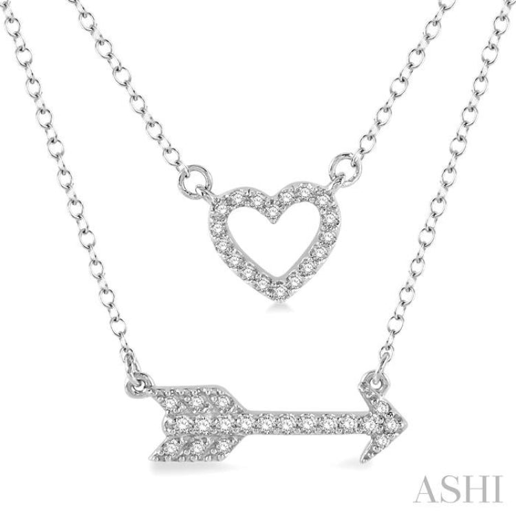 Heart Shape & Arrow Diamond Layered Pendant