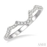 1/6 Ctw Curved Round Cut Diamond Wedding Band in 14K White Gold
