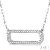 Diamond Rounded Rectangle Necklace