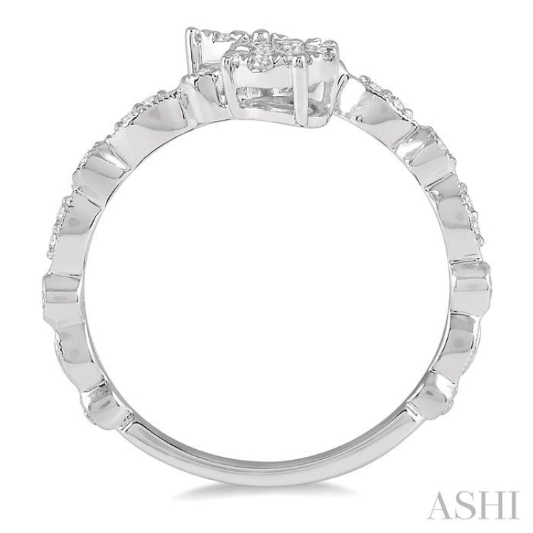 Oval Shape Lovebright 2 Stone Open Diamond Ring