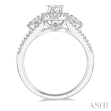 Oval Shape Three Stone Diamond Engagement Ring