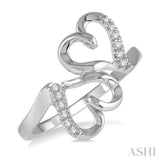 Twin Heart Shape Light Weight Diamond Ring