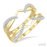1/4 Ctw Diamond Claw Insert Ring in 14K Yellow and White Gold