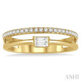 Double Row Baguette Diamond Fashion Ring