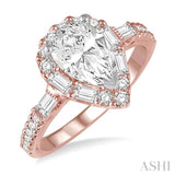5/8 Ctw Diamond Semi-mount Engagement Ring in 14K Rose and White Gold