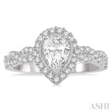 Pear Shape Semi-Mount Diamond Engagement Ring