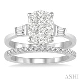 Oval Shape Lovebright Bridal Diamond Wedding Set