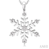 Silver Snow Flake Diamond Pendant