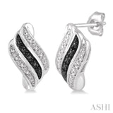 1/6 Ctw White and Black Diamond Fashion Earrings in Sterling Silver