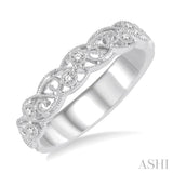 1/10 Ctw Round Cut Diamond Stack Band in 14K White Gold