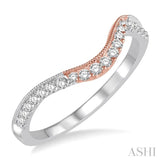 1/5 Ctw Round Diamond Wedding Band in 14K White and Rose Gold