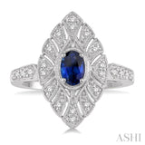 Marquise Shape Gemstone & Diamond Ring