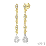 1/2 ctw Pear & Marquise Lovebright Round Cut Diamond Earrings in 14K Yellow and White Gold