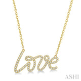1/4 ctw Love Round Cut Diamond Necklace in 14K Yellow Gold