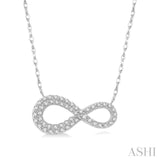 1/4 ctw Infinity Round Cut Diamond Necklace in 14K White Gold