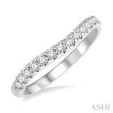 1/3 ctw Arched Center Round Cut Diamond Wedding Band in 14K White Gold
