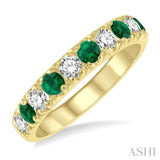 Gemstone & Diamond Wedding Band