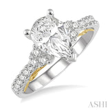 Pear Shape Semi-Mount Diamond Engagement Ring