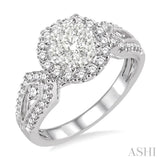 7/8 Ctw Lovebright Diamond Engagement Ring in 14K White Gold