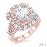 1 3/8 Ctw Diamond Semi-mount Engagement Ring in 14K Rose Gold