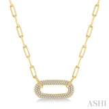 1/2 ctw Paper Clip Round Cut Diamond Necklace in 14K Yellow Gold